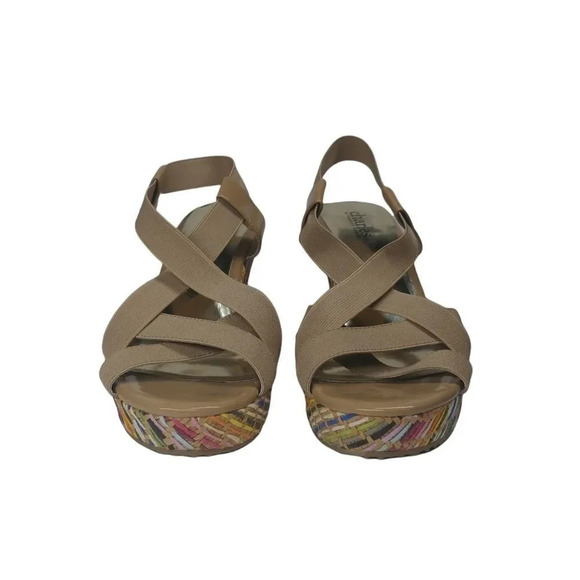 Charles by  Charles David Wedge Sandals with Woven Heel 7.5B - Picture 2 of 9
